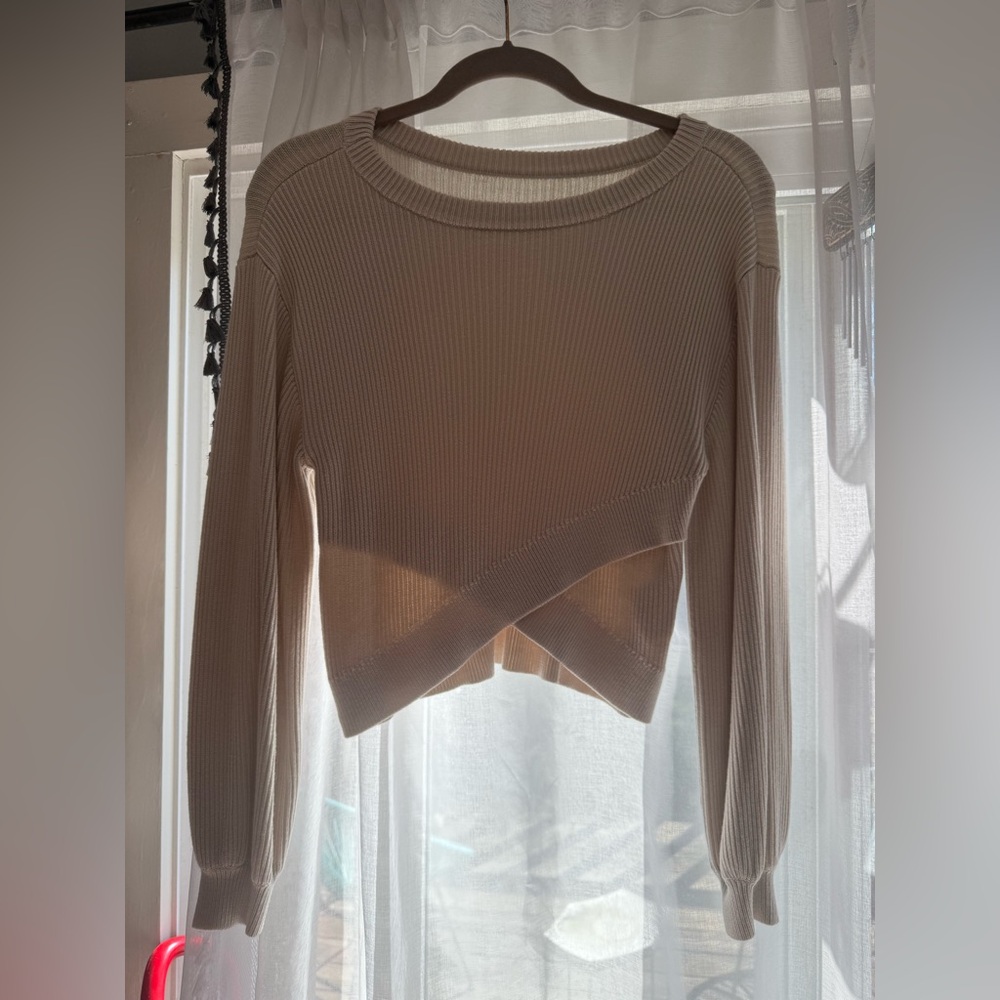 Lululemon Cream Ribbed Knit Sweater